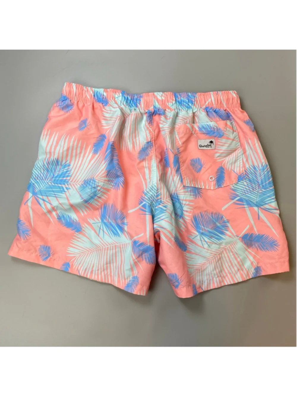 Boardies Swim Trunks Mens XL Pink Blue Palm Coastal Beach California Preppy